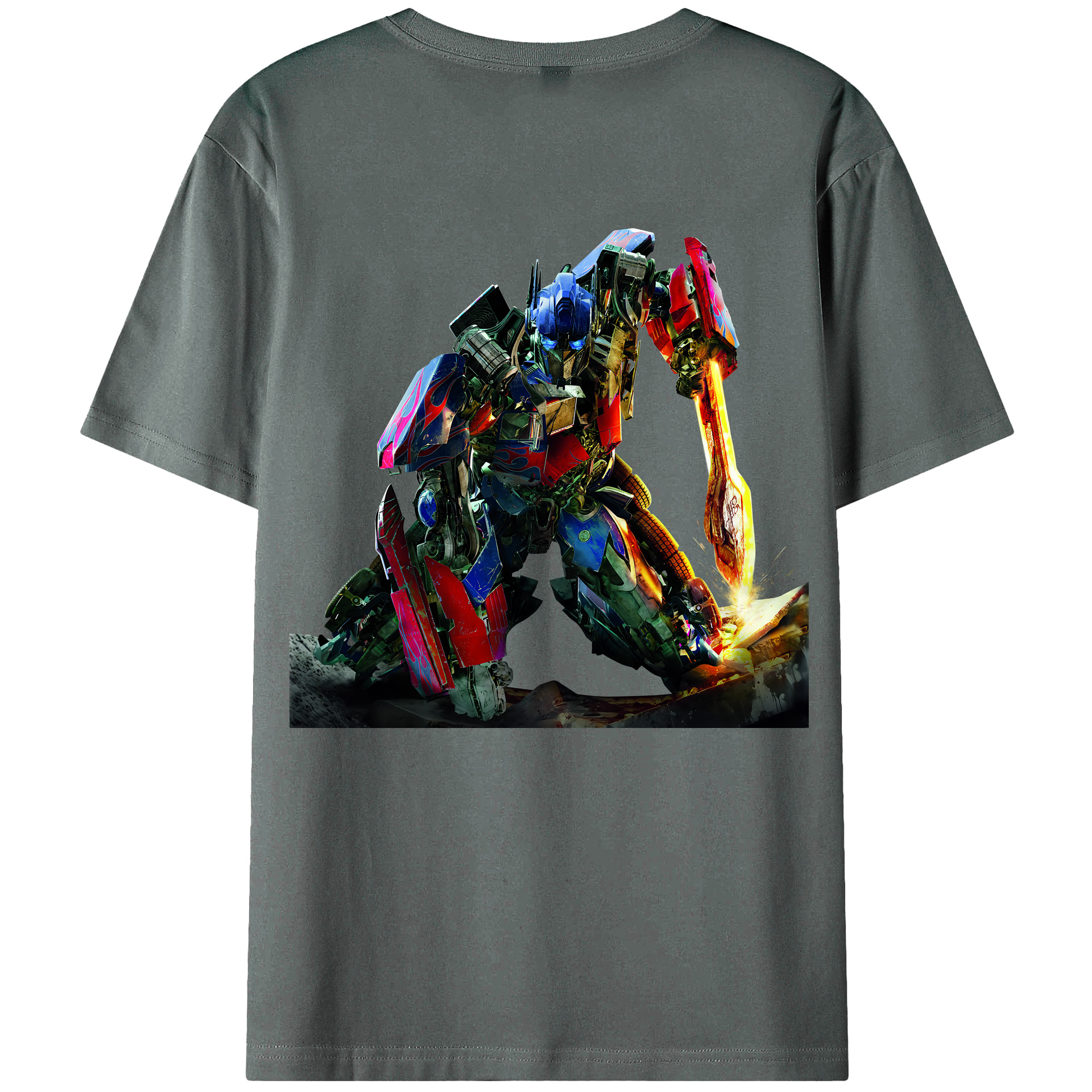 （画像用） Transformers トランスフォーマー 綿100％ メンズ半袖Tシャツ（バックプリント） 通気性